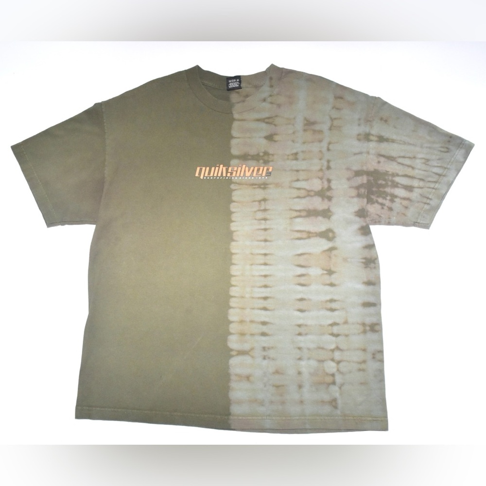 Quiksilver Khaki and Beige Tie-Dye Men's Tee